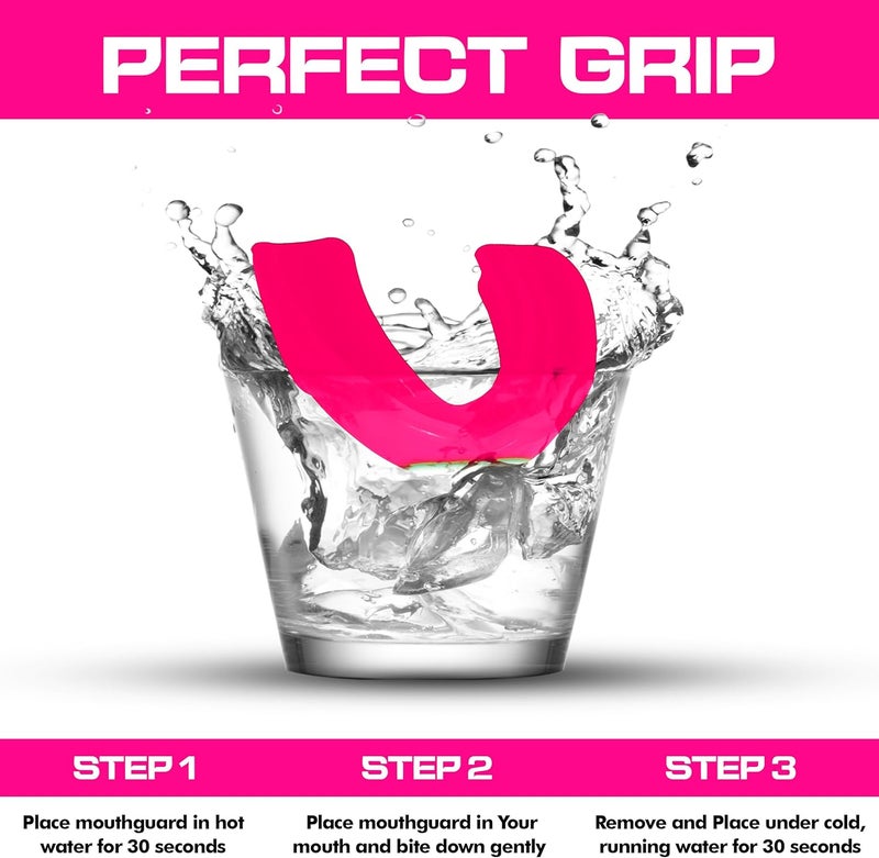 BFS IMPEX Mouth Guard Sports for Adults Best for Teeth,MMA Mouth Guard with Case for Boxing,Karate,Rugby,Football MouthGuard (Pink) - Image 3
